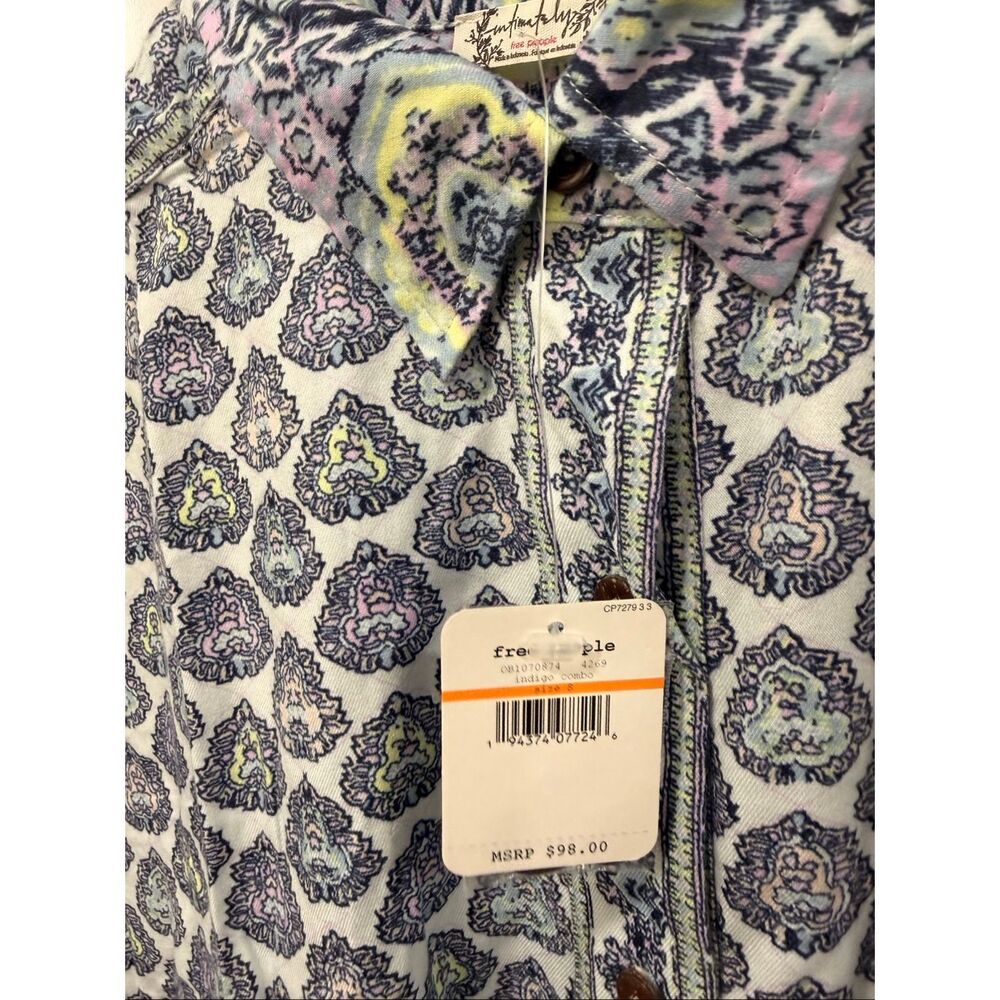 Free‎ People Sleep Shirt NWT Paisley Boho S - Picture 6 of 10